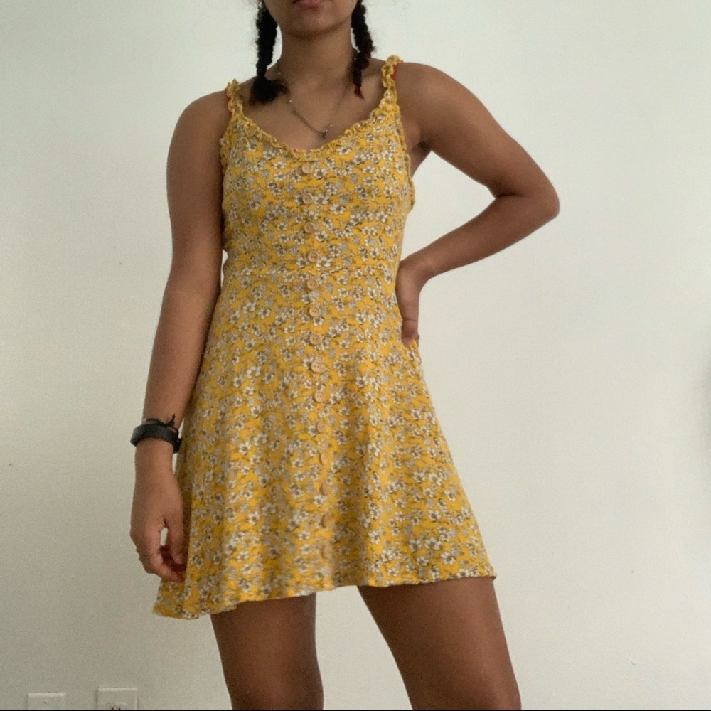 Mini Yellow Floral Sun Dress